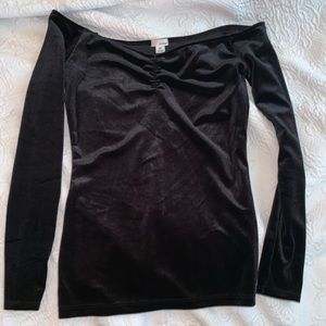 black cold shoulder top